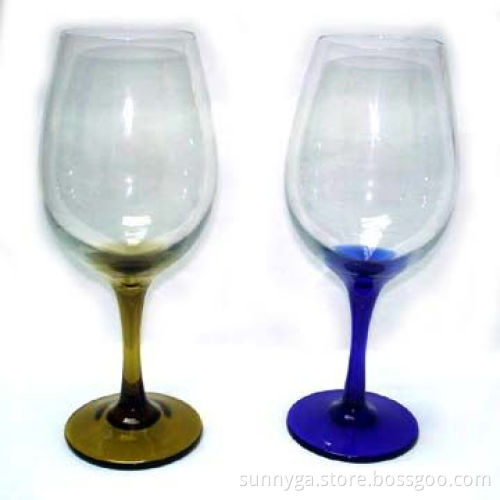 Wine Glass with Colorful Stem, Logo Printing Services are Provided